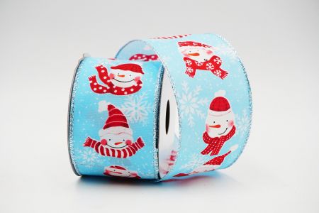 Snowman wired Christmas Ribbon_KF6563G-12_Blue